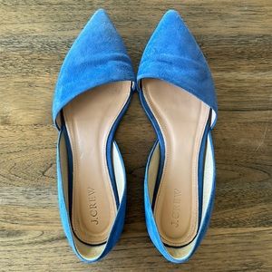 Jcrew blue suede pointed toe flats